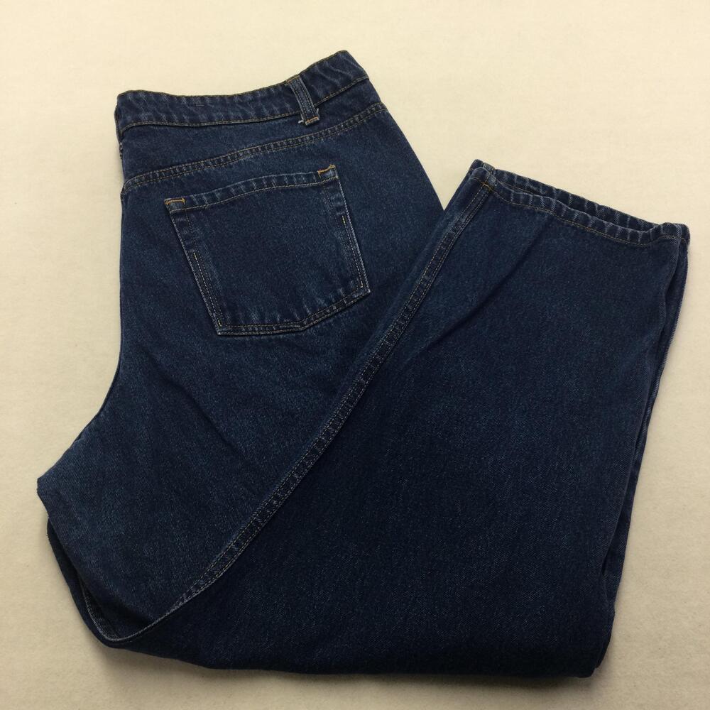 Route 66 Jeans Womens 20S Plus Blue Dark Wash Relaxed Straight High Rise Denim